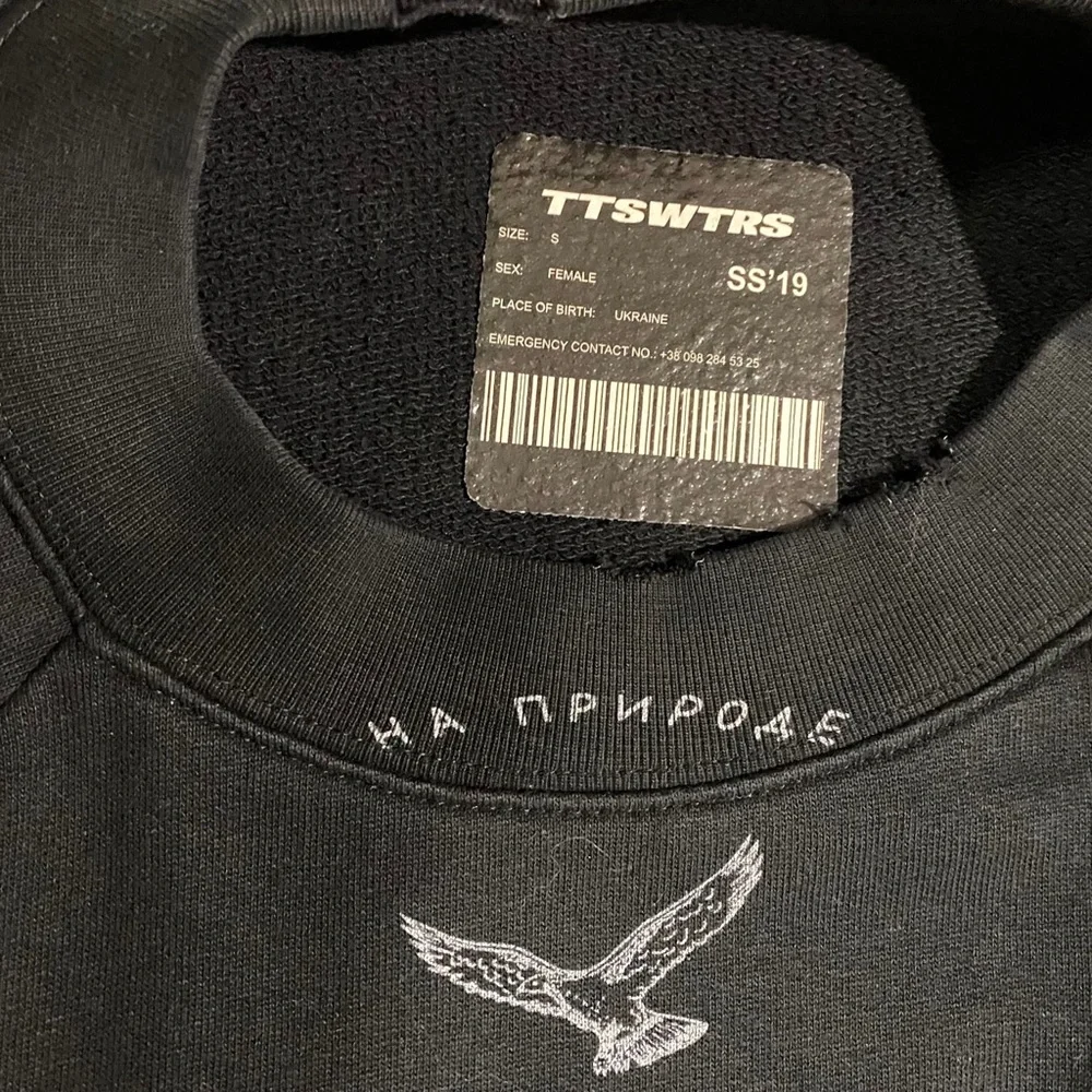 TTSWTRS  Logo Crew Neck Black Sweatshirt UNIFIT Distressed - Picture 10 of 11